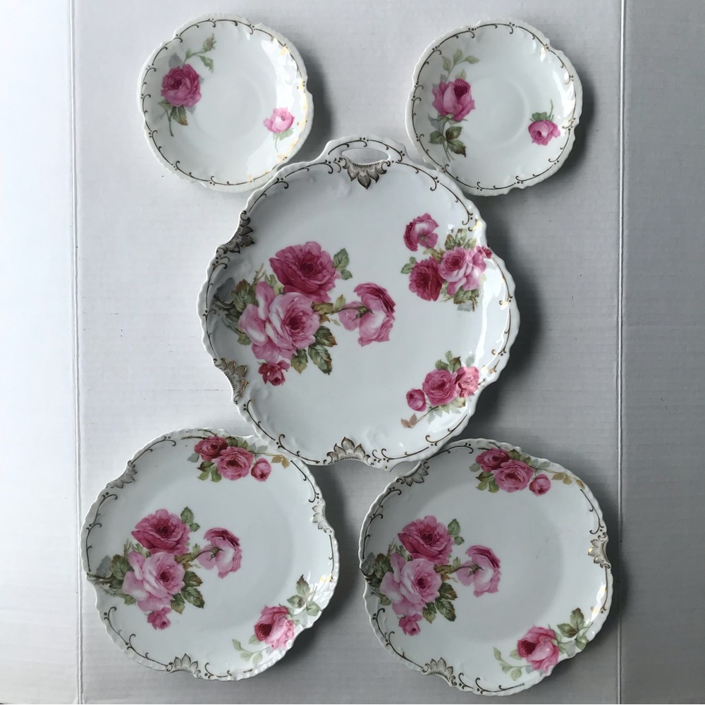 Set Of 5 Antique Plates By ZS & Co Bavaria 8.75" 1880’s-1910